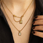 Minimalistische sieraden met rvs bedels met strass 