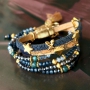 Sieraden set in chique royal blue gecombineerd met metaal DQ goud 