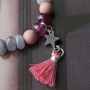 Trendy sieraden van natuursteen kralen facet geslepen met roze tinten