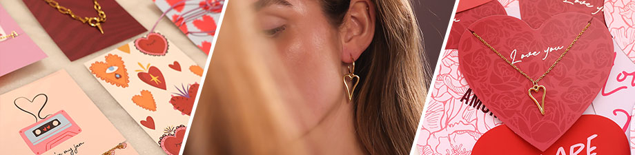 Nieuwe sieraden kaartjes en hart bedels DQ voor Valentijn