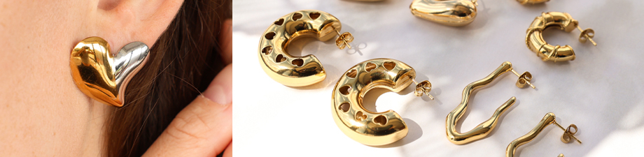 Kant-en-klare rvs oorbellen in speelse vormen