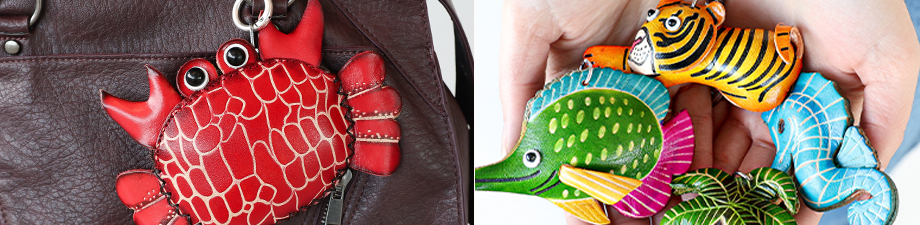 Nieuwe leren portemonnees en sleutelhangers Nieuwe leren portemonnees en sleutelhangers