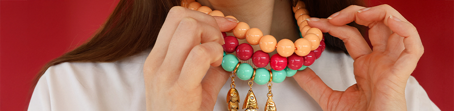 Nieuwe BY31® ronde acryl kralenkettingen Nieuwe BY31® ronde acryl kralenkettingen