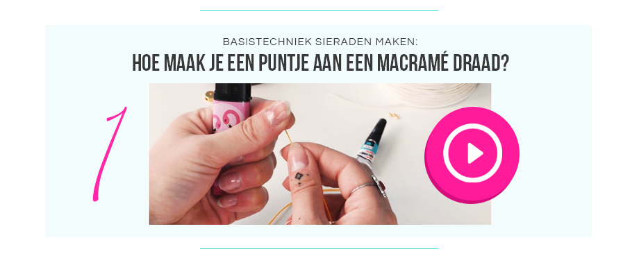 hoe maak je een puntje aan een macramé draad?